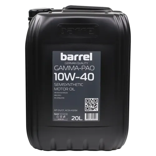 Олива моторна BARREL GAMMA-PAO 10W40 SN/CF кан.20л