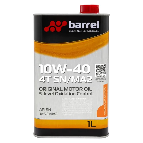 Олива моторна Barrel Original 10W-40 4T SN/MA2, 1л