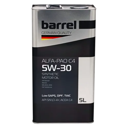 Олива моторна BARREL ALFA-PAO C4 5W30 SN/CI-4+ кан.5л