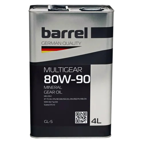 Олива трансмісійна BARREL MULTIGEAR 80W90 GL-4/GL-5 кан.4л