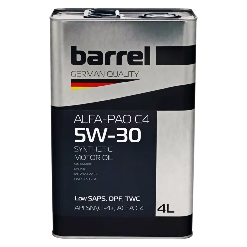 Олива моторна BARREL ALFA-PAO C4 5W30 SN/CI-4+ кан.4л