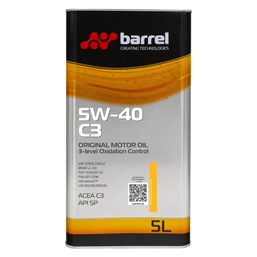 Олива моторна Barrel Original 5W-40 C3, 5л