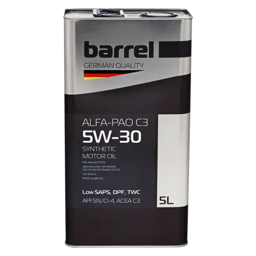 Олива моторна BARREL ALFA-PAO C3 5W30 SN/CI-4 кан.5л