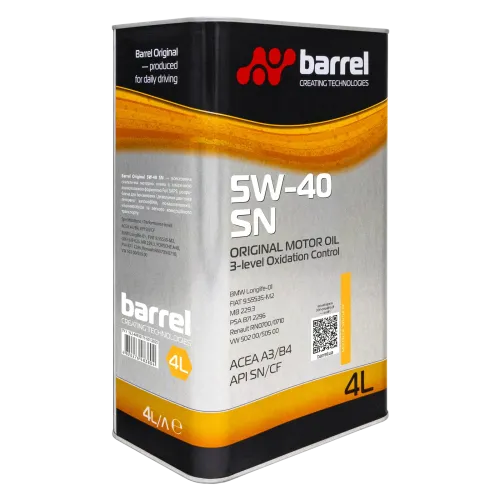 Олива моторна Barrel Original 5W-40 SN, 4л