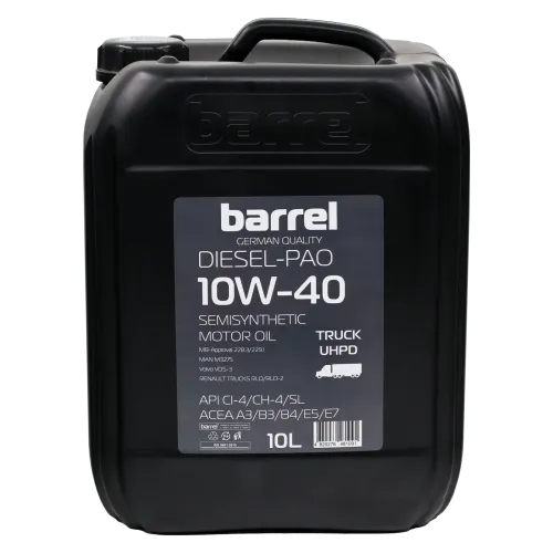 Олива моторна BARREL DIESEL-PAO TRUCK UHPD 10W40 CI-4/CH-4/SL кан.10л