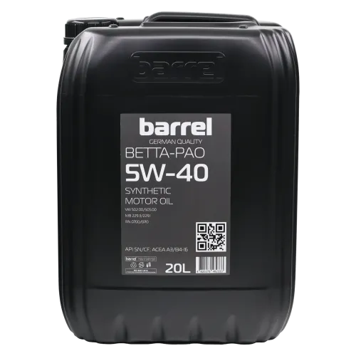 Олива моторна BARREL BETTA-PAO 5W40 SN/CF кан.20л