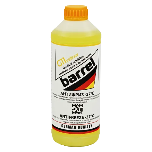Рiдина охолоджуюча BARREL ANTIFREEZE MEG жовтий G-11 Carbon (-37°С) кан.1,5л