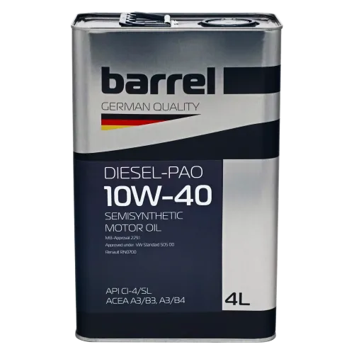 Олива моторна BARREL DIESEL-PAO 10W40 CI-4/SL кан.4л