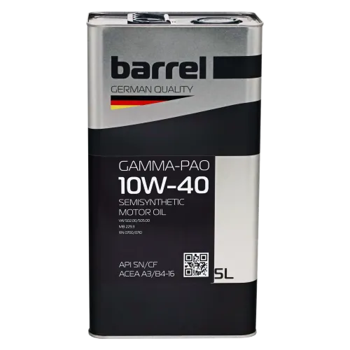 Олива моторна BARREL GAMMA-PAO 10W40 SN/CF кан.5л