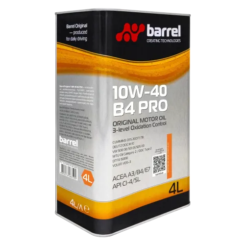 Олива моторна Barrel Original 10W-40 B4 PRO, 4л