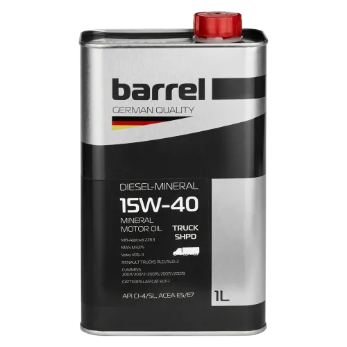 Олива моторна BARREL DIESEL-MINERAL TRUCK 15W40 CI-4/SL SHPD кан.1л